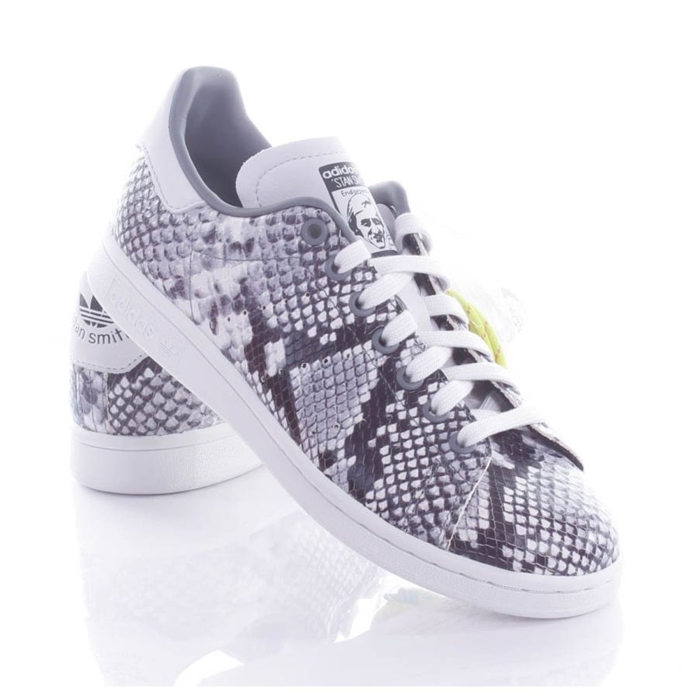 Adidas Women’s Stan Smith Snake Print Sneakers in White and Black - Picture 4 of 11